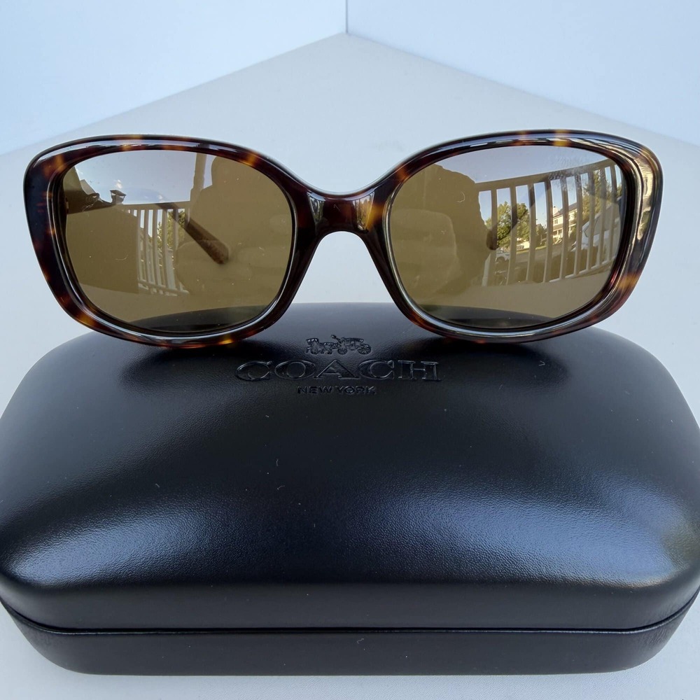Coach Women's HC8278 (L1114) Rectangle Sunglasses in Dark Tortoise